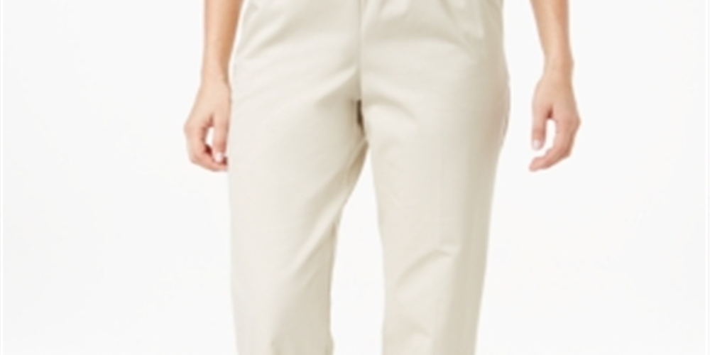 Calça feminina Alfred Dunner Classics Twill Pull-on marrom tamanho 12