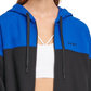 Moletom com capuz feminino DKNY Sport Colorblocked Flip Logo com zíper, azul, tamanho GG