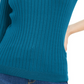 Suéter feminino Maison Jules com gola redonda canelada, verde, tamanho extragrande