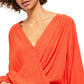 Blusa feminina xadrez xadrez falsa Free People, vermelha, tamanho grande