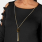 JM Collection Top Feminino com Bainha Assimétrica e Manga Escada, Preto, Tamanho Pequeno
