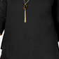 JM Collection Top Feminino com Bainha Assimétrica e Manga Escada, Preto, Tamanho Pequeno