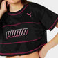 Camiseta Puma Feminina Modern Sports Cotton Mesh Colorblocked Cropped Preta Tamanho Grande