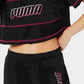 Camiseta Puma Feminina Modern Sports Cotton Mesh Colorblocked Cropped Preta Tamanho Grande