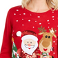 Karen Scott Suéter Feminino Papai Noel Amigável Vermelho Tamanho P
