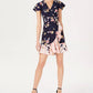 Vestido envelope feminino Vince Camuto com babados e babados, azul, tamanho 8