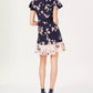 Vestido envelope feminino Vince Camuto com babados e babados, azul, tamanho 8