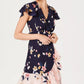Vestido envelope feminino Vince Camuto com babados e babados, azul, tamanho 8