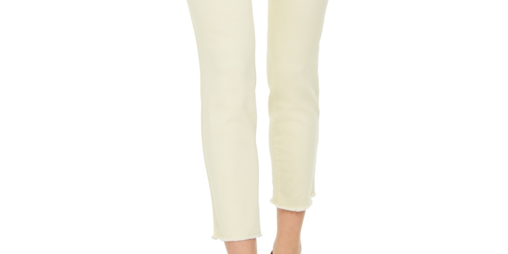 Calça jeans skinny feminina estilo &amp; co, lavagem clara, amarela, tamanho 6