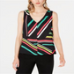 Blusa feminina sem mangas com decote em V Bar III, preta, tamanho extragrande