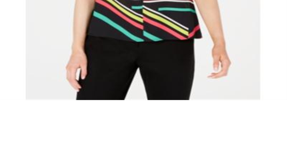 Blusa feminina sem mangas com decote em V Bar III, preta, tamanho extragrande