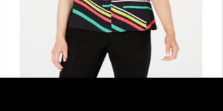 Blusa feminina sem mangas com decote em V Bar III, preta, tamanho extragrande