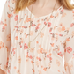 Blusa feminina transparente com estampa floral e pregas estilo &amp; co, rosa, tamanho M