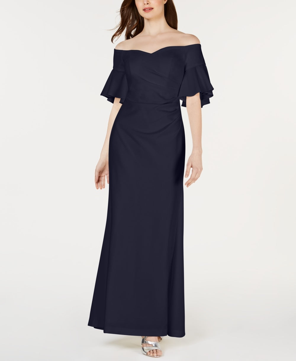 Vestido Calvin Klein Feminino Sweetheart Off-The-Sheer Azul Marinho Tamanho 14