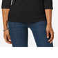 Camisa Henley de algodão pequena Karen Scott feminina, preta, tamanho pequeno extragrande