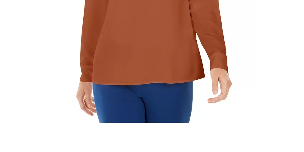 Blusa Calvin Klein Feminina Gola Alta Manga Longa Marrom Tamanho XG