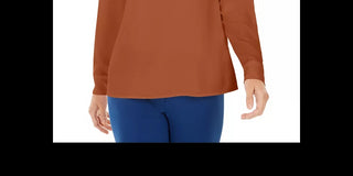 Blusa Calvin Klein Feminina Gola Alta Manga Longa Marrom Tamanho XG