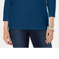 Blusa feminina Karen Scott manga três quartos azul tamanho pequeno