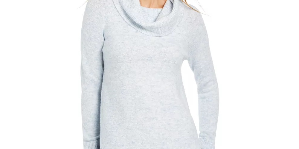 Suéter feminino estilo &amp; co com gola alta, tamanho pequeno, branco, tamanho grande