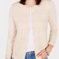 Cardigan texturizado feminino Charter Club Petite, rosa, tamanho pequeno, extragrande