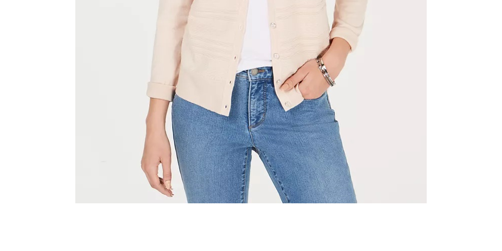 Cardigan texturizado feminino Charter Club Petite, rosa, tamanho pequeno, extragrande