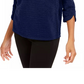 Blusa texturizada feminina NY Collection Petite com manga 3/4, azul, tamanho pequeno médio