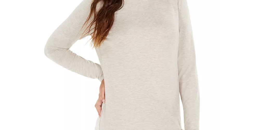 Blusa feminina pequena com gola alta estilo &amp; co, verde, tamanho P