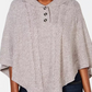 Poncho Karen Scott feminino com gola xale marrom tamanho grande/extra grande