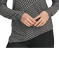 Blusa feminina DKNY com listras assimétricas, preta, tamanho X-G