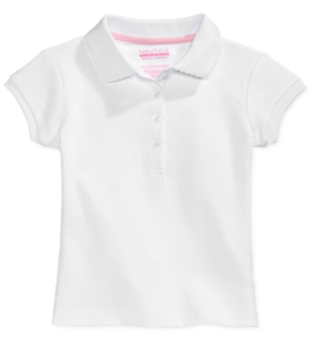 Camisa polo interlock feminina Nautica, branca, tamanho médio