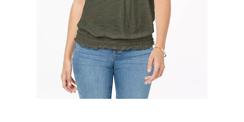 Top conversível ombro a ombro feminino Style &amp; Co, preto, tamanho médio