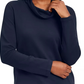 Karen Scott Top feminino com decote canoa pequeno, preto, tamanho PL