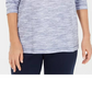 Karen Scott Top feminino pequeno com decote funil e tingimento espacial, roxo, tamanho PS