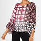 Top estampado com faixa Alfani feminino, tamanho pequeno, rosa