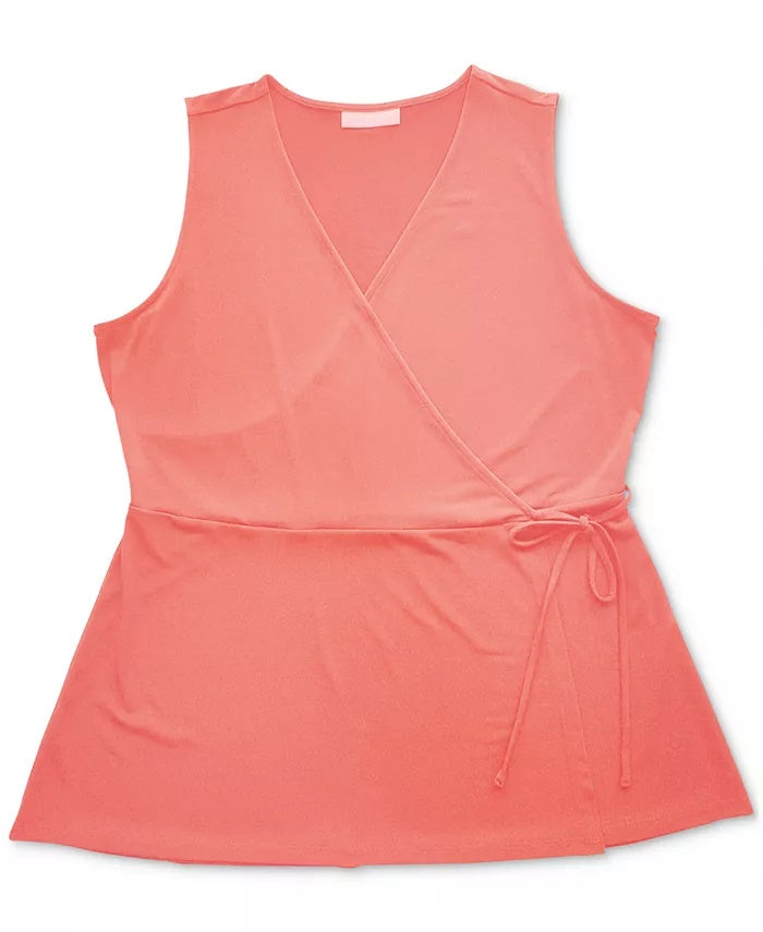 Top envolvente feminino de algodão com decote em V Charter Club, branco, tamanho XX-G