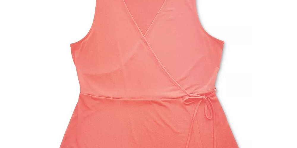 Top envolvente feminino de algodão com decote em V Charter Club, branco, tamanho XX-G