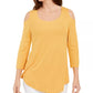 JM Collection Top feminino de ombro descoberto dourado tamanho pequeno