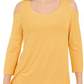 JM Collection Top feminino de ombro descoberto dourado tamanho X-S