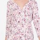 Karen Scott Top Henley Feminino Petite com Estampa Floral Branco Tamanho Petite Pequeno