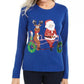 Karen Scott Suéter Feminino Holiday Bicycle Azul Tamanho Grande