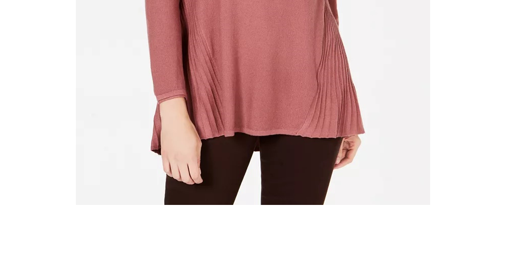 Suéter túnica feminino alto-baixo estilo &amp; co laranja tamanho pequeno