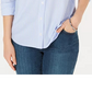 Camisa feminina de malha de algodão Charter Club, azul, tamanho XX-G