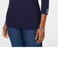 Karen Scott Suéter Feminino de Algodão Colorblock Azul Tamanho X-S