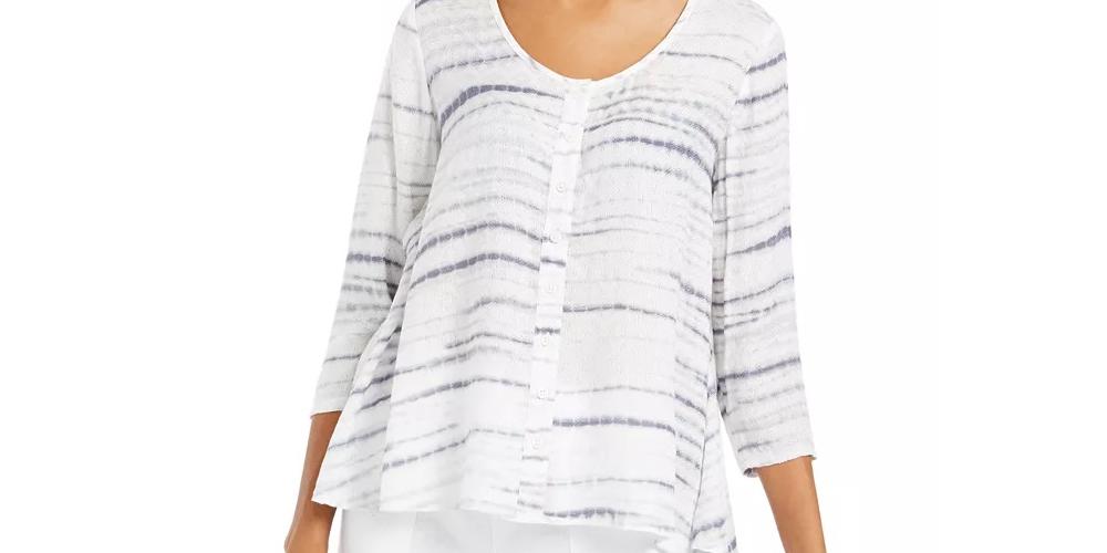 Blusa feminina com estampa de botões e alças finas, tamanho X-S