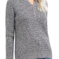 Karen Scott Suéter Henley de malha trançada feminino, cinza, tamanho pequeno