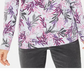 Blusa feminina Karen Scott estampada com decote aberto, roxa, tamanho X-S