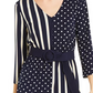 Alfani Women's Women's S Petite Mix-Print Belted Top Azul Tamanho Petit X-Large