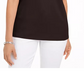 Karen Scott Blusa Feminina Gola Canoa Manga Cotovelo Marrom Tamanho Médio