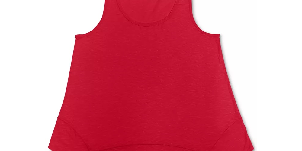 Regata feminina estilo &amp; co com bainha de lenço vermelha, tamanho pequeno