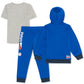 Conjunto de 3 peças de moletom com capuz e calça de moletom da Patrulha Canina da Nickelodeon para meninos, tamanho 7, azul